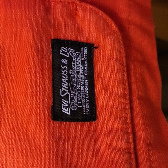 NWT Levi's Vibrant Orange Jacket with Dark Brown Collar - Picture 2 of 7